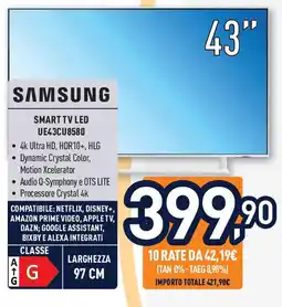 Unieuro SAMSUNG Smart TV LED UE43CU8580 offerta