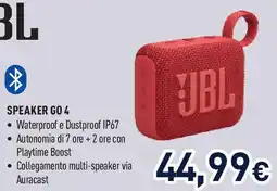 Unieuro JBL Speaker GO 4 offerta