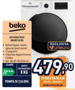 Unieuro beko ASCIUGATRICE BMURT481BI offerta