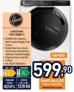 Unieuro Hoover LAVASCIUGA H7D4128MBC-S offerta