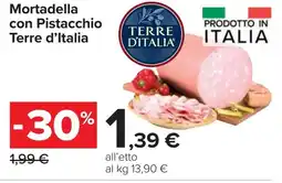 Carrefour Mortadella con Pistacchio Terre d'Italia offerta