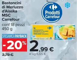 Carrefour Bastoncini di Merluzzo d'Alaska MSC Carrefour offerta