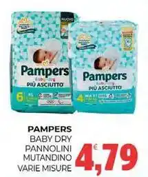 Eté Pampers baby dry pannolini mutandino varie misure offerta