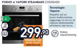 Unieuro Electrolux Forno a vapore steambake COD3S40X offerta