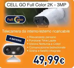 Unieuro IMOU Cell go full color 2k - 3mp offerta