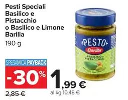 Carrefour Pesti Speciali Basilico e Pistacchio o Basilico e Limone Barilla offerta