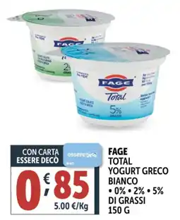 Deco Supermercati Fage total yogurt greco bianco di grassi offerta