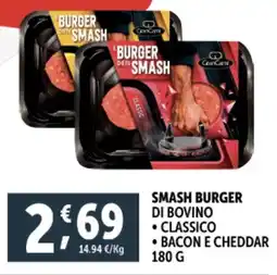 Deco Supermercati Smash burger di bovino classico bacon e cheddar offerta