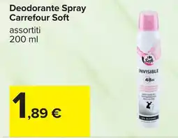 Carrefour Deodorante Spray Carrefour Soft offerta