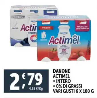 Deco Supermercati Danone actimel intero 0% di grassi vari gusti offerta