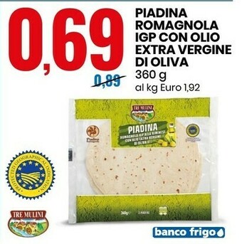 Eurospin Piadina con olio extra vergine di oliva (2,3%) 360 g(ml) offerta