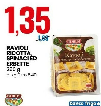 Eurospin Ravioli ricotta spinaci ed erbette 250 g(ml) offerta