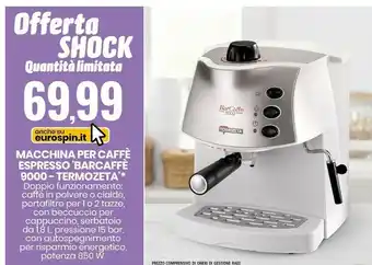 Eurospin Macchina per caffè espresso barcaffè 9000 offerta