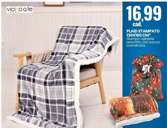 Eurospin Vicino a te plaid stampato 130x160 cm offerta