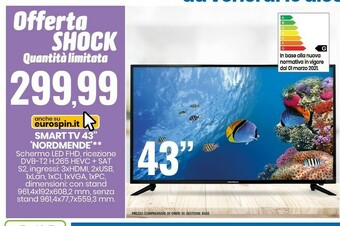 Eurospin Smart tv 43" full hd offerta
