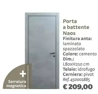 Bricocenter Naos porta a battente offerta