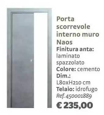 Bricocenter Naos porta scorrevole interno muro offerta