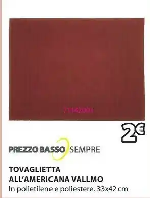 JYSK Tovaglietta vallmo 33x42 rosso offerta