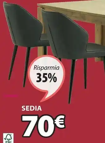 JYSK Sedia lunderskov nero offerta