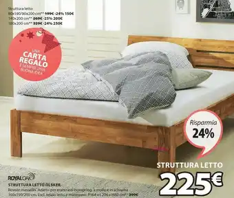 JYSK Struttura letto olsker 160x190 rovere offerta