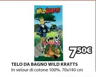 Telo da bagno wild kratts 70x140