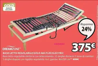 JYSK Rete letto regolabile 80x190 gold a65 elettric offerta