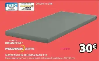 JYSK Materasso 80x190 basic f10 offerta