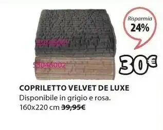 Copriletto velvet de luxe