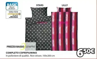 JYSK Completo copripiumino lilly red micro 150x200cm offerta