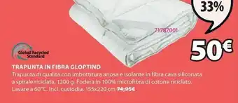 Trapunta in fibra gloptind calda 155x220cm
