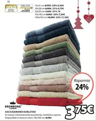 JYSK Asciugamano karlstad 100x150cm rosso offerta