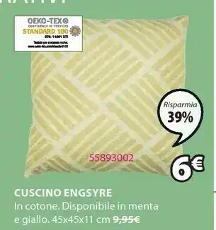 JYSK Cuscino engsyre 45x45cm giallo offerta
