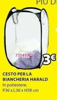 JYSK Cesto per la biancheria harald p36xl36xh59cm offerta