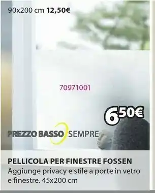 Pellicola per finestre fossen 90x200 45x20 opac