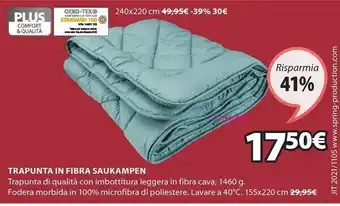 JYSK Trapunta in fibra saukampen 155x220cm offerta