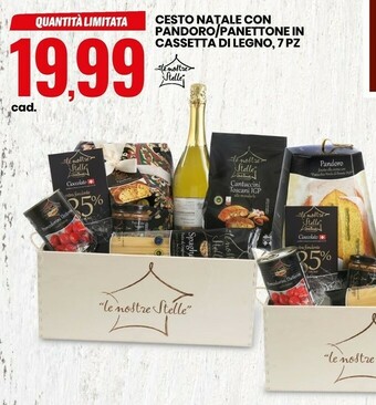 Eurospin Le nostre stelle cesto natale con pandoro offerta