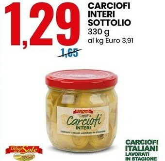 Eurospin Carciofi interi gusto ricco 330 g(ml) offerta