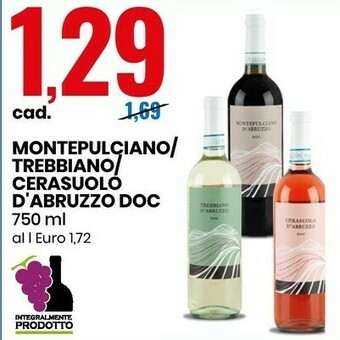 Eurospin Montepulciano d'abruzzo doc 750 ml offerta