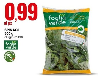 Eurospin Le pronte da cuocere spinaci 500 g(ml) offerta