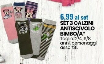 Eurospin Set 3 calzini antiscivolo bimbo offerta