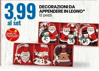 Eurospin Decorazioni da appendere in legno offerta
