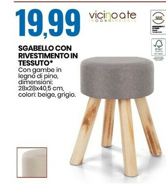 Eurospin Sgabello con rivestimento in tessuto offerta