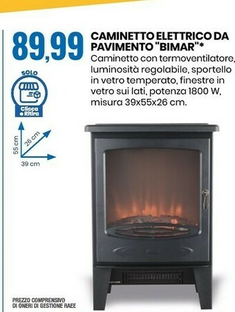 Eurospin Caminetto elettrico da pavimento offerta