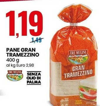 Eurospin Tre mulini - gran tramezzino 400 g(ml) offerta