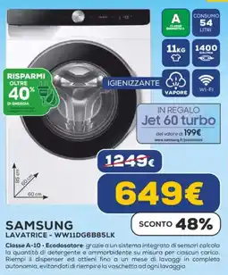 Euronics SAMSUNG LAVATRICE - WW11DG6B85LK offerta