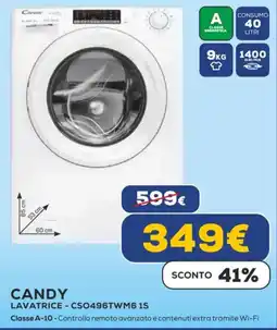 Euronics CANDY LAVATRICE - CSO496TWM6 1S offerta