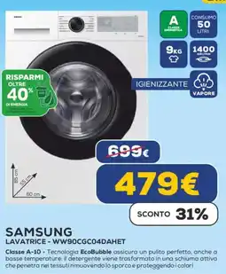 Euronics SAMSUNG LAVATRICE-WW90CGC04DAHET offerta