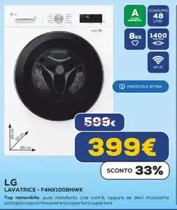 Euronics LG LAVATRICE - F4NX1008NWK offerta