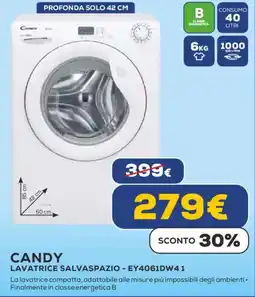 Euronics CANDY LAVATRICE SALVASPAZIO - EY4061DW41 offerta