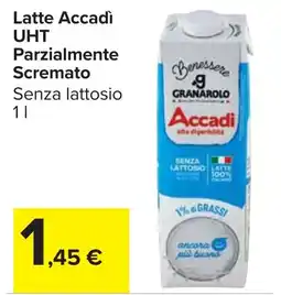 Carrefour Market Latte Accadì UHT Parzialmente Scremato offerta